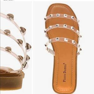 Pierre Dumas clear studded sandals size 9